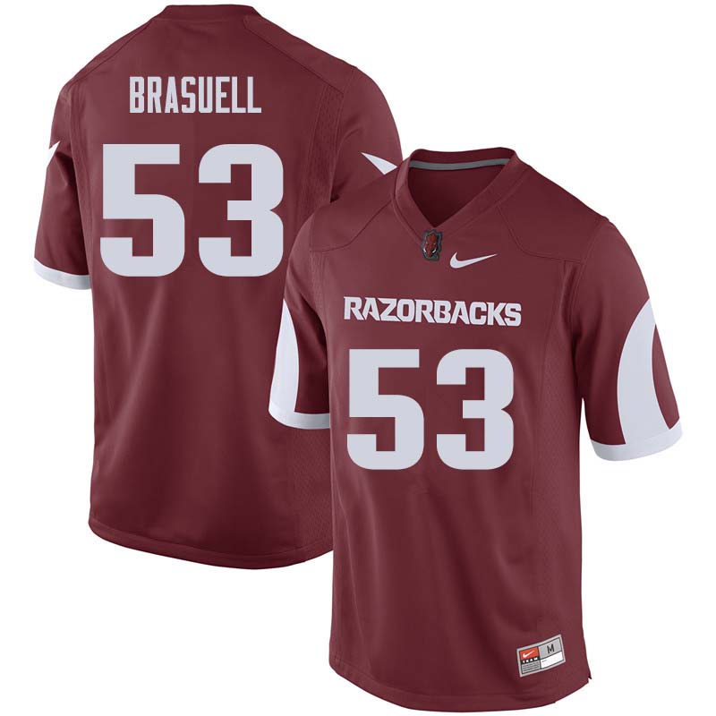 Men #53 Ben Brasuell Arkansas Razorback College Football Jerseys Sale-Cardinal